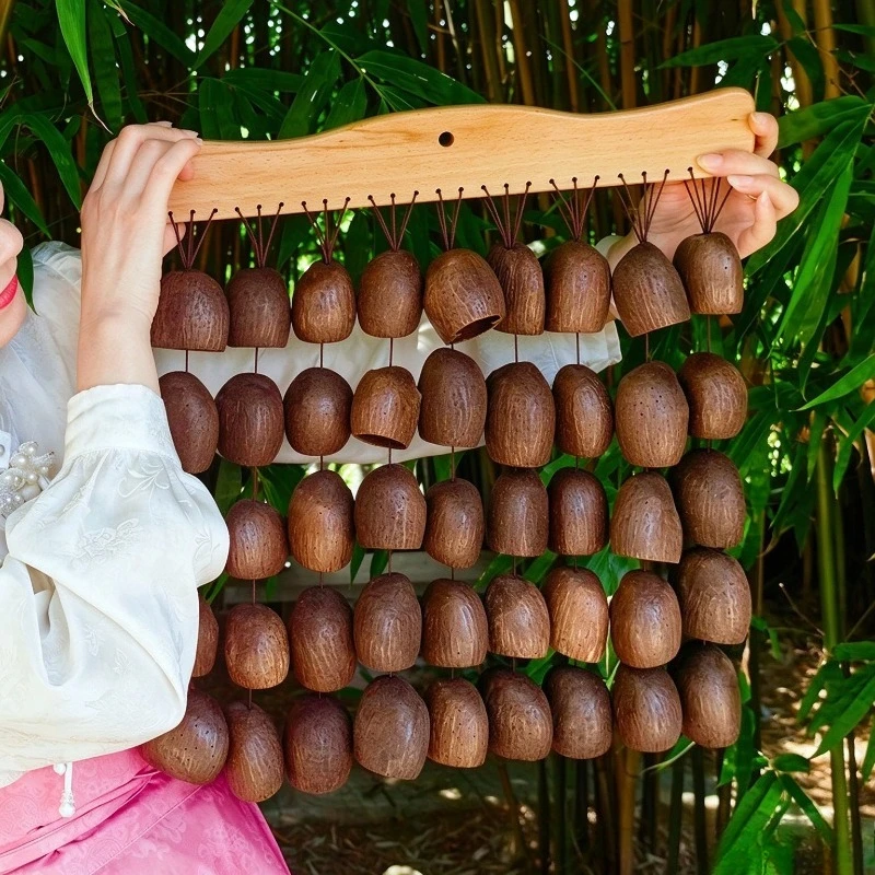 Natural Fruit Shells Wind Chimes Yoga Sound Healing Handheld Sound Beam Meditation Relaxation Chime Percussion Instruments