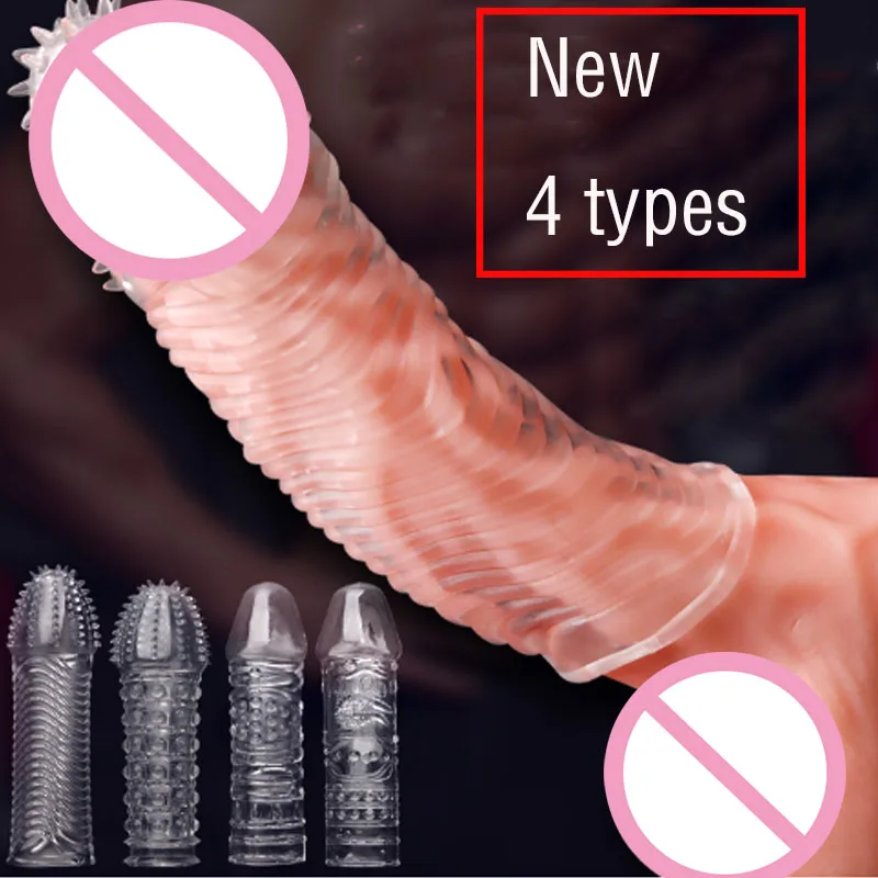 4 Types Penis Sleeve G-spot Orgasm Stimulate Penis Enlargement Delay Ejaculation Sex Toys for Men Penis Enlarger Sex Shop 18+