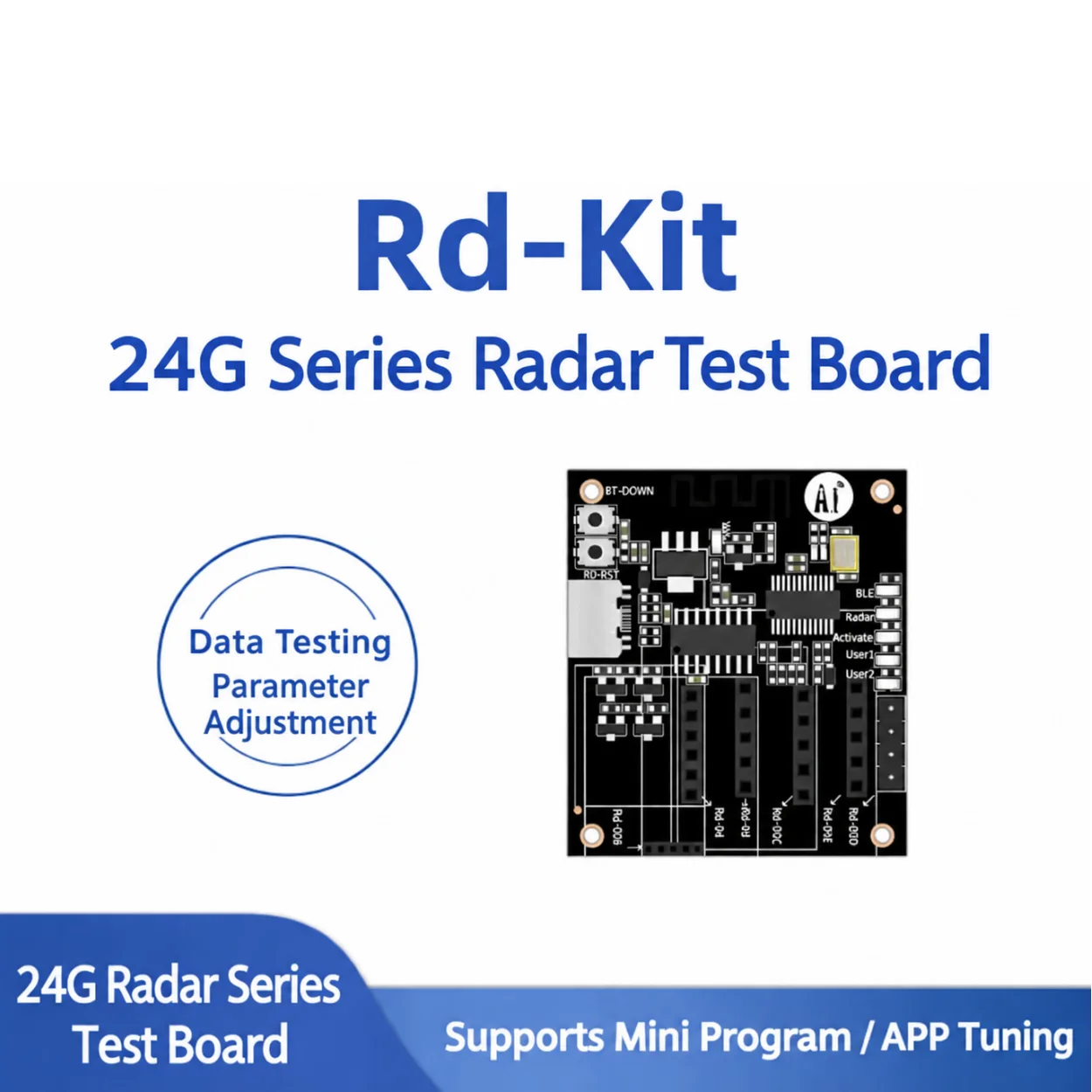 The Rd-kit radar debugging board R can detect data and adjust parameters for Rd-03/03D/03E/04