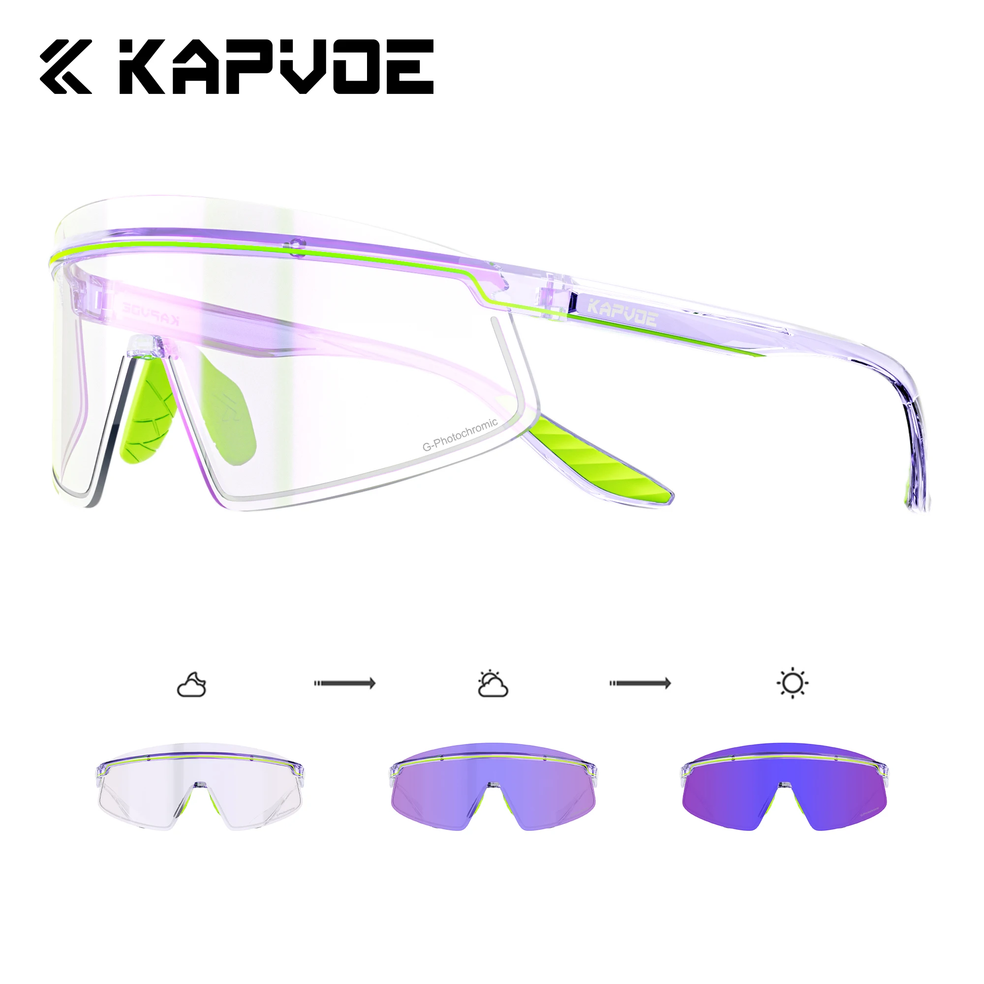 

KAPVOE Running Cycling Glasses Photochromic Outdoor Sports Goggles UV400 MTB Mountain Bike Cycling Sunglasses Bicycle equipment