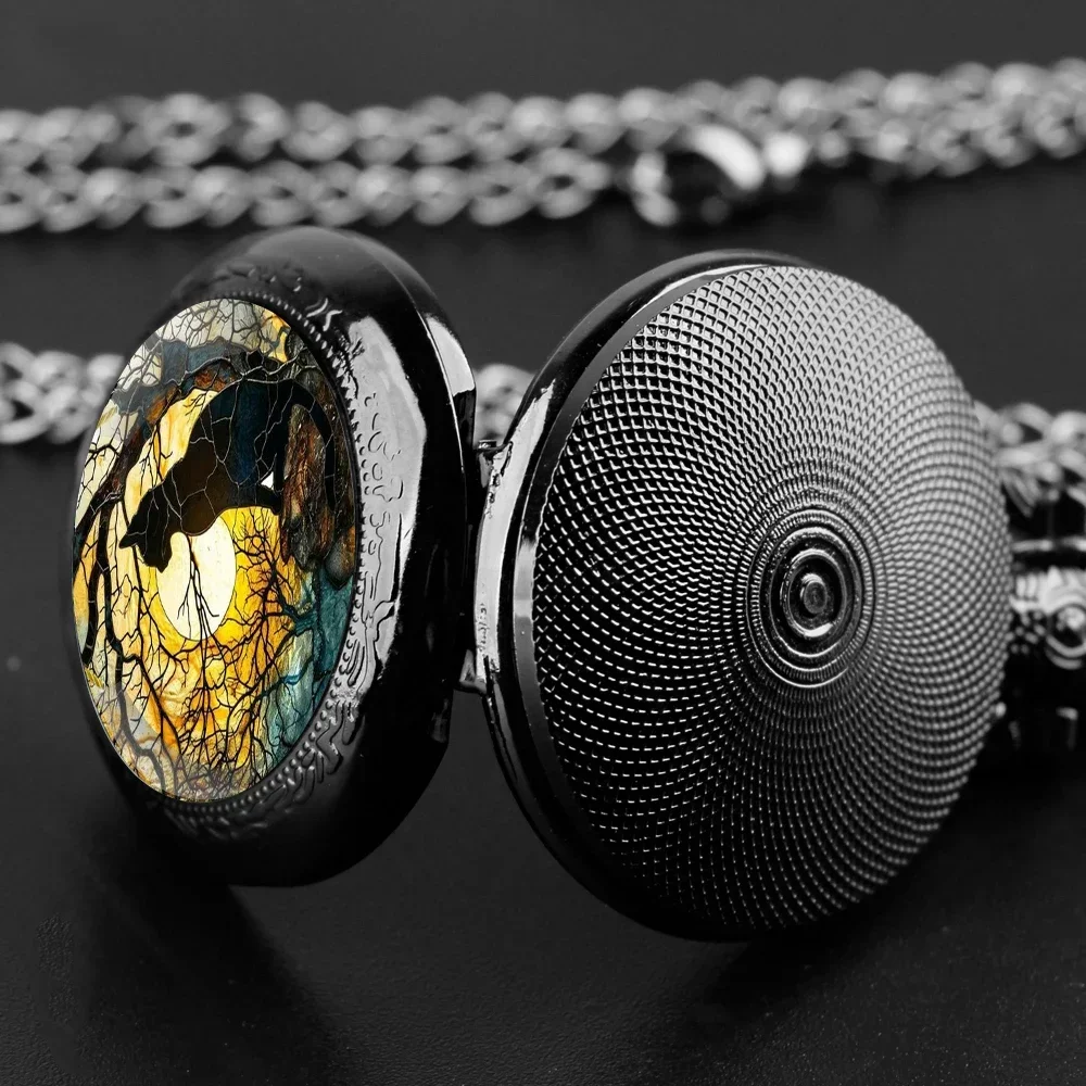 الإبداعية القط الظل الأسود ساعة جيب كوارتز قلادة توقيت قلادة الهدايا الإبداعية للأطفال الرجال النساء القط عاشق هدية تذكارية #4