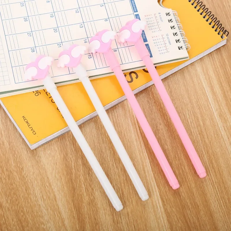 24Pcs creative angel wings gender-neutral pen, cute cartoon student love pen, learning office stationery