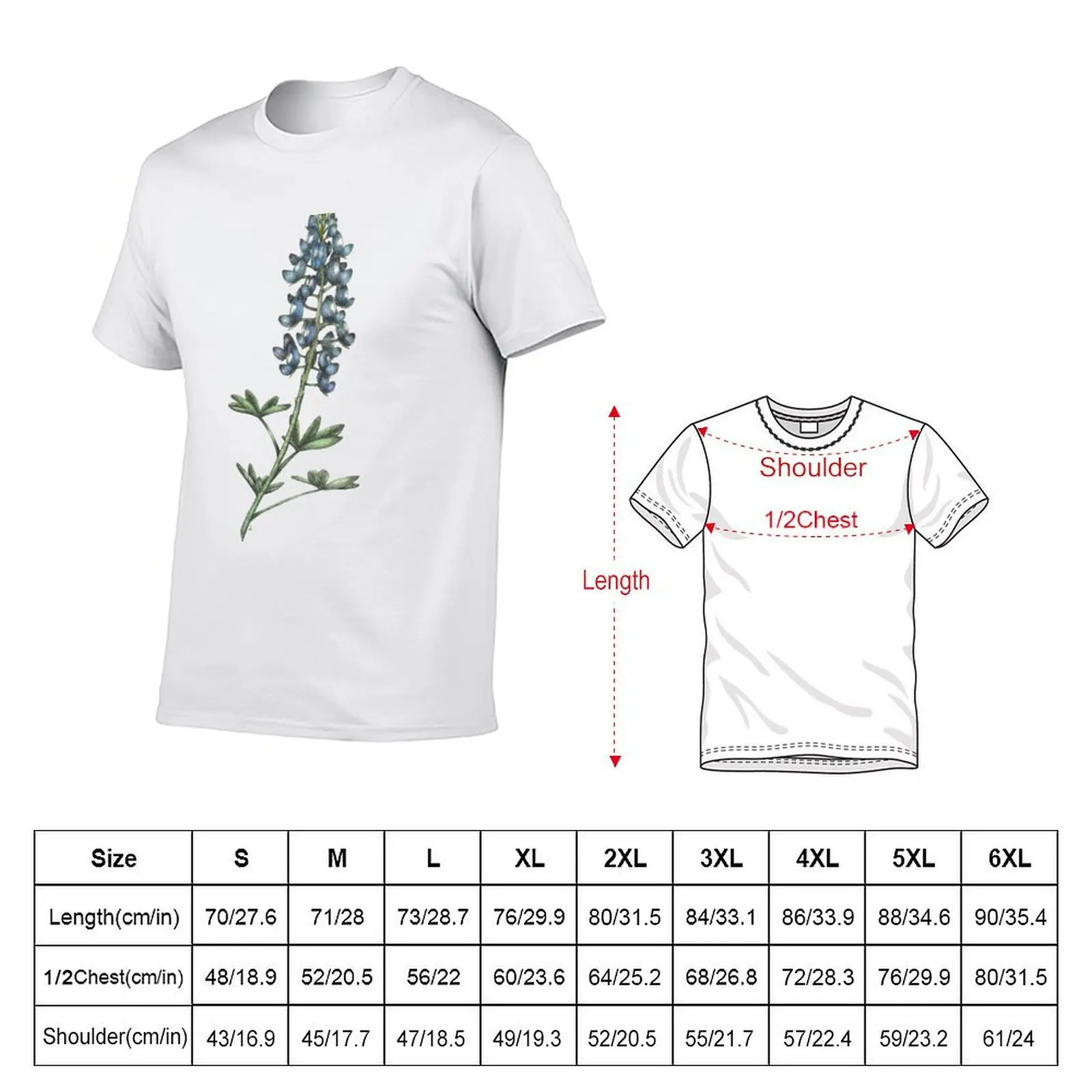 Texas Bluebonnet T-Shirt Plus Size Street Style Tee