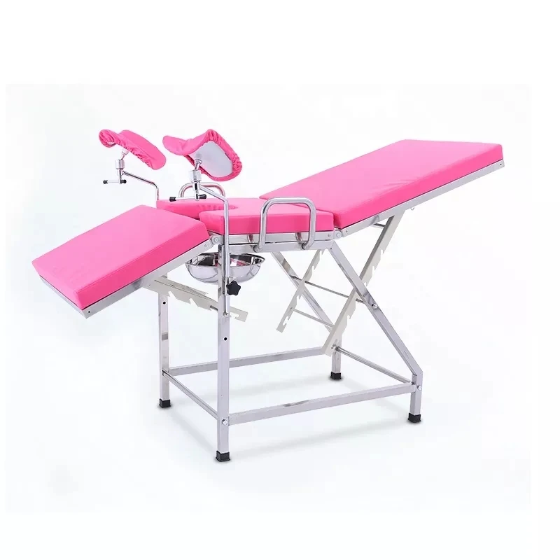 hospital medical Stainless steel obstetric folding gynecological delivery childbirth beds