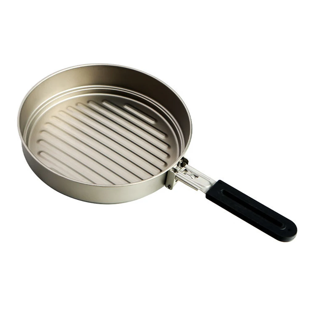 Foldable Camping Frying Pan Color: Gray Ultralight Frying Pan Compact Size Even Heating Base Lightweight Material