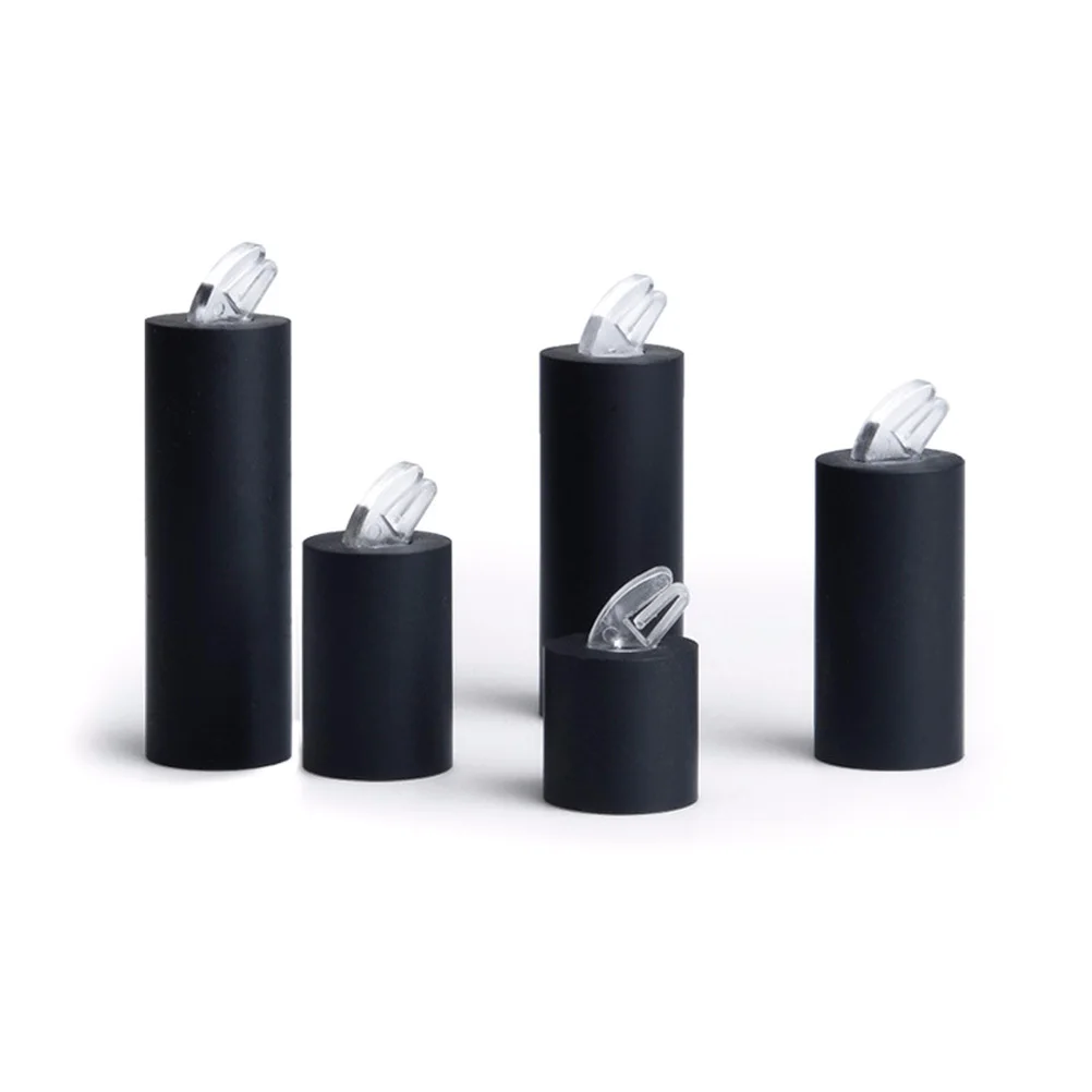

7Pcs Black Acrylic Ring Holder Cylinder Design Jewelry Display Rack Organizer for Home Store Counter Ring Holder