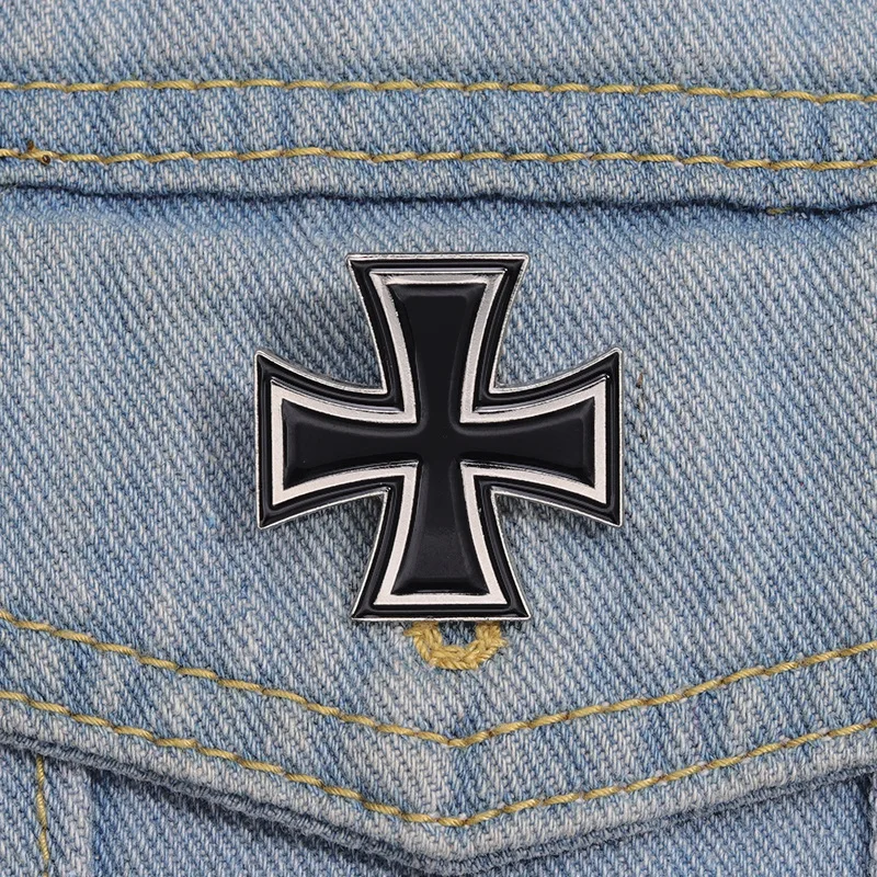 Retro cross-shaped badges, interesting commemorative collection series alloy pins, accessory for clothing bags, gift for friends