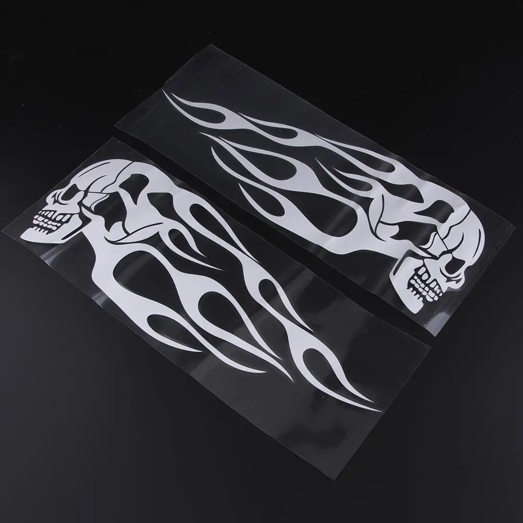Picture 7: Flame Skull Badge Gas Tank Sticker Durable Vinyl Graphic for Real Motorcycle Modified Parts
