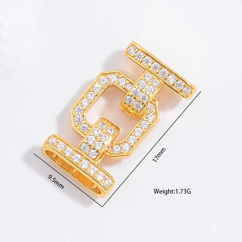 S925 스털링 실버 큐빅 지르코니아 걸쇠 후크 커넥터 DIY 팔찌 목걸이 쥬얼리 액세서리 SK74 만들기