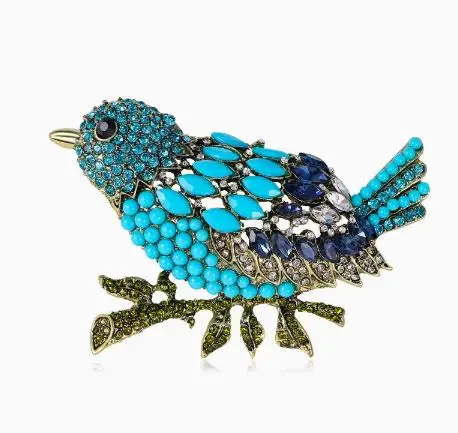 High end temperament Phoenix exquisite rhinestones, hundred birds facing the phoenix, long tail phoenix brooch accessories