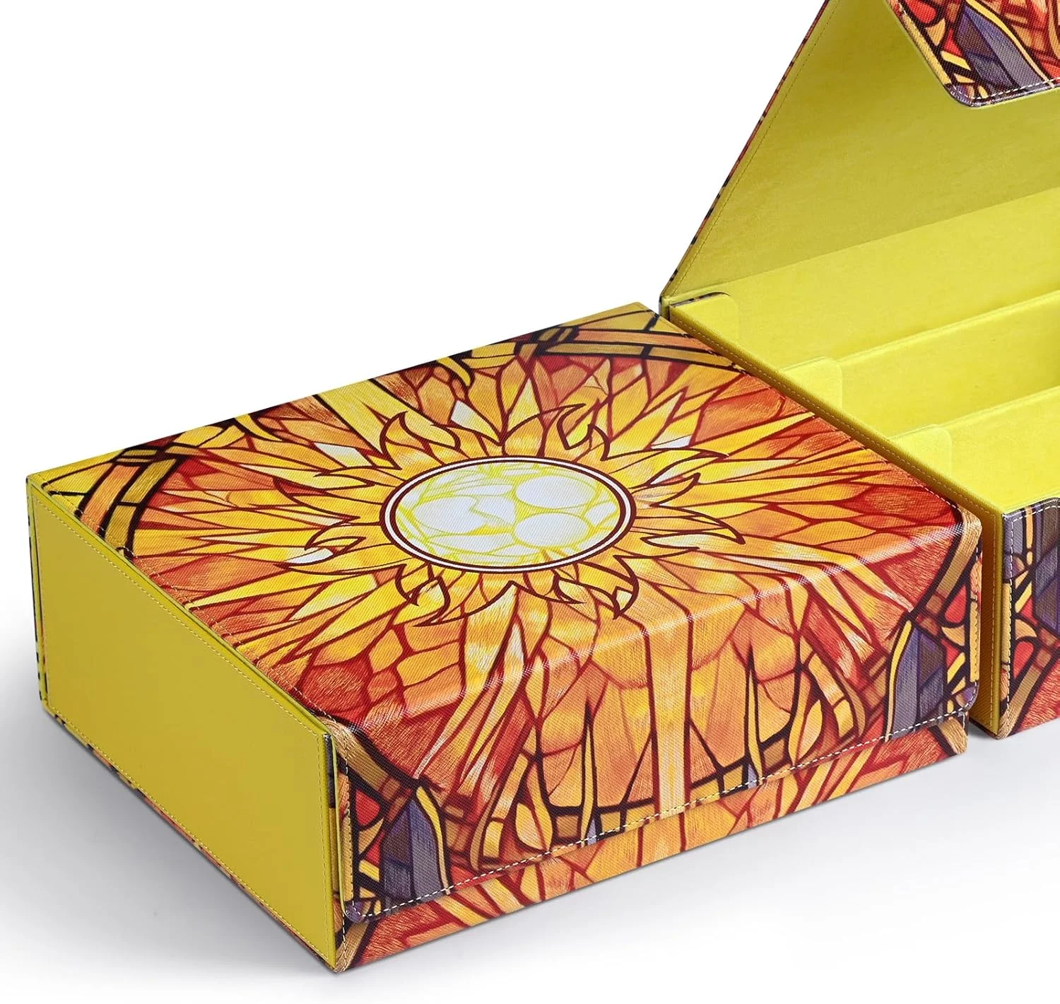 Card Storage Box for TCG, Trading Card Deck Box Holds 1800+,Pu Leather Printing Magnetic Closure Card Storage Case Fits CCG Card