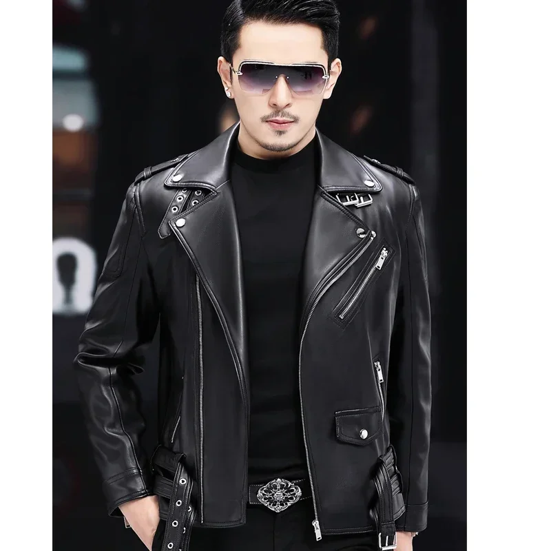 

Top Colthing Men Faux Leather Coat Zipper Overcoat Motor Mens Bomber Leather Jackets Fashion Motorcycle Bikers Punk Man Jacket