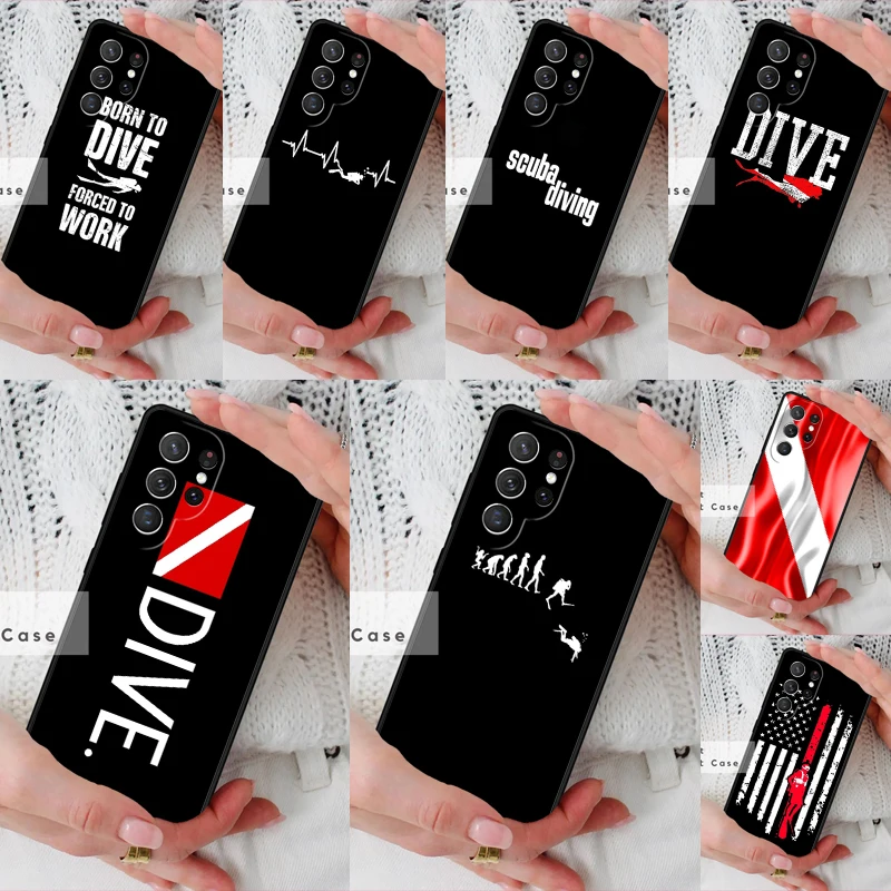 Scuba Diving Dive Flag Phone Cover Case for Samsung Galaxy S26 Ultra S20 FE Note 10 S24 S23 S21 S25 Plus S22