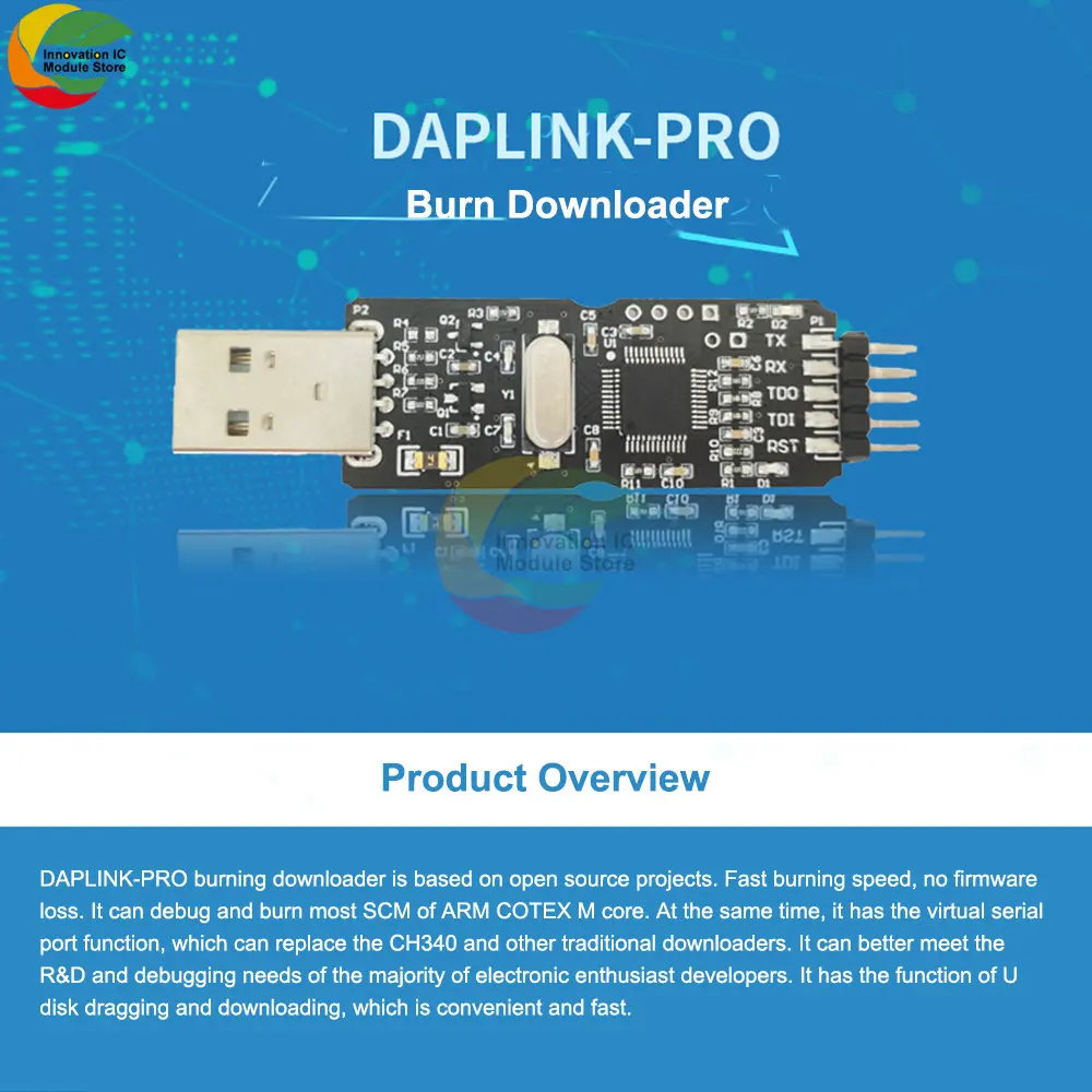 DAPLINK-PRO open source alternative JLINK/STLINK ARM STM32 serial port burner downloader emulator STC microcontroller board USB