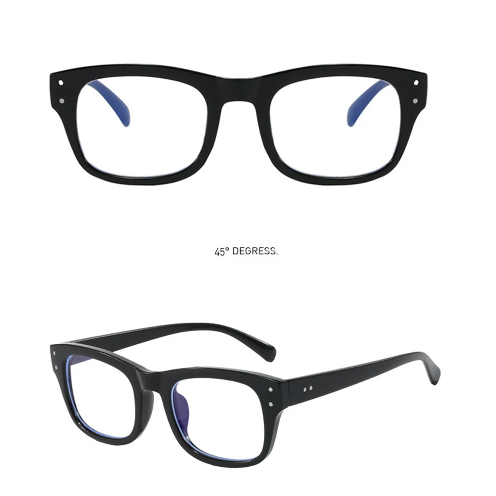 Horn-Rimmed Glasses Transparent Vintage Glasses Thick Frame Glasses Lightweight For Unisex Work Office