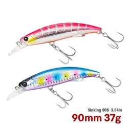 TSURINOYA  Heavy Minnow Sinking Fishing Lure 90S 90mm 37g STRIKER Long Casting High Strength Hard Bait Sea Fishing Tuna Model