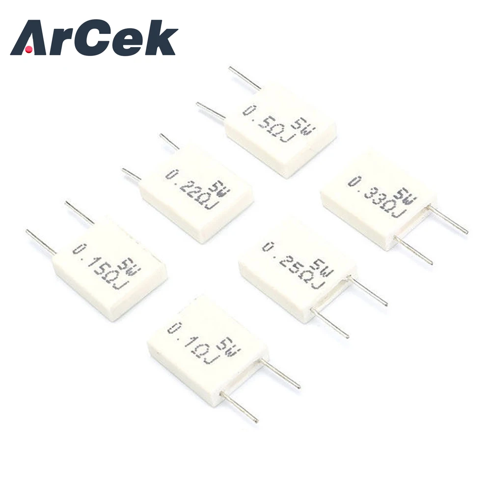 

10pcs BPR56 5W 0.1 0.15 0.22 0.25 0.33 0.5 ohm Non-inductive Ceramic Cement Resistor BPR56 0.1R 0.15R 0.22R 0.25R 0.33R 0.5R