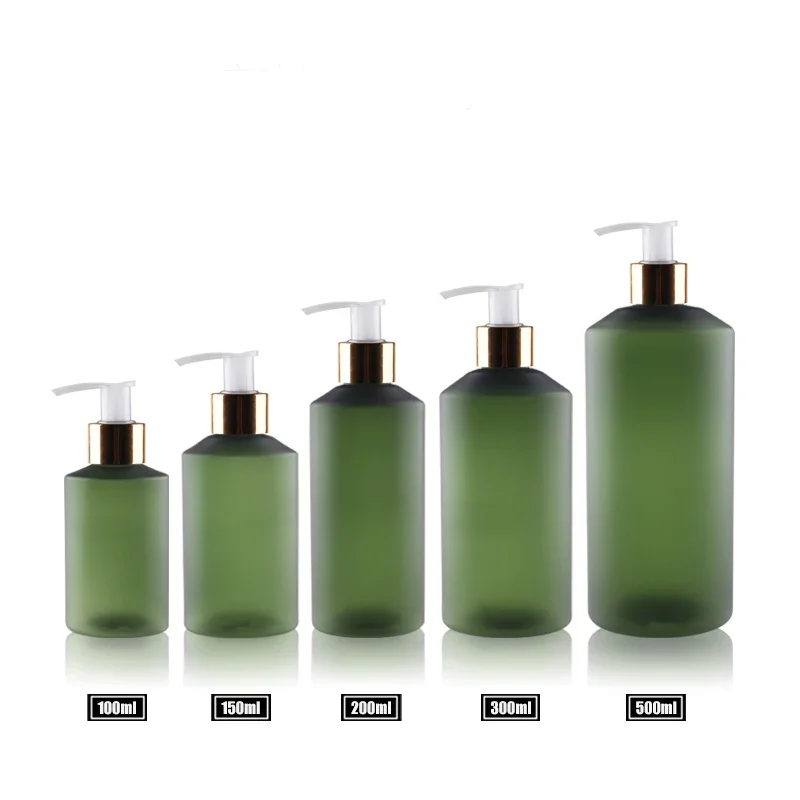 10/20/50/100 Pz 100 ml verde opaco bottiglia in PET 200 ml scrub marrone pompa di crema di plastica ricarica contenitore per la cura della pelle del corpo rx52201