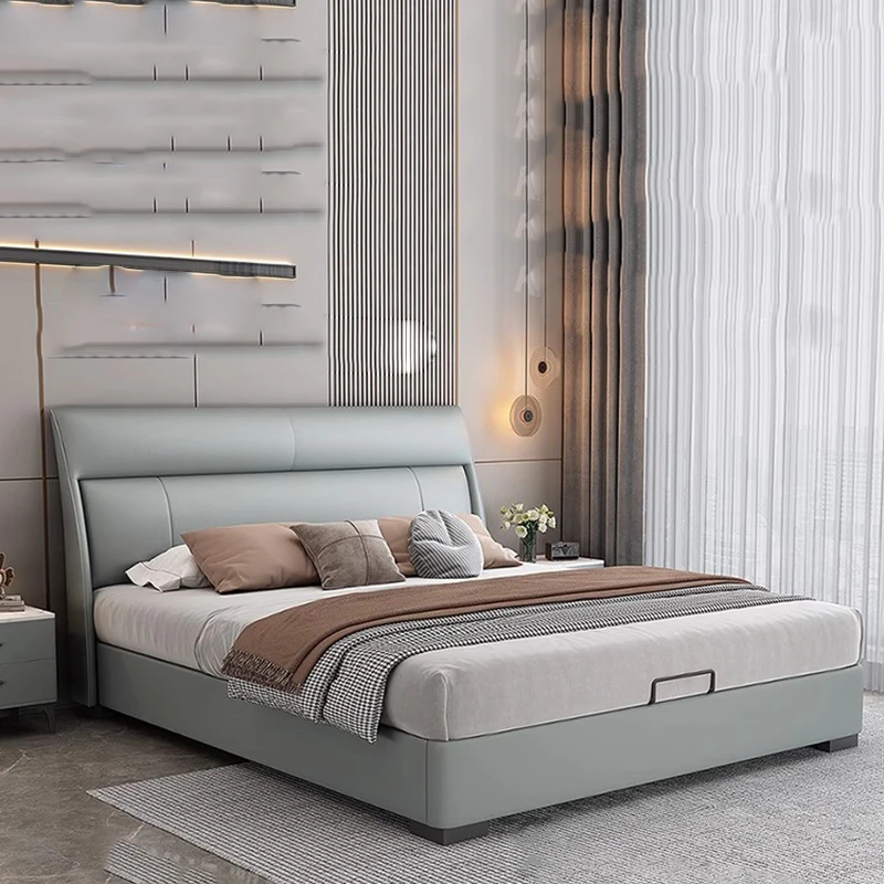 

Water Proof Nordic Double Bed American Wood Comferter Twin Double Bed Modern Frame Camas Moderrnas Inteligentes Furniture