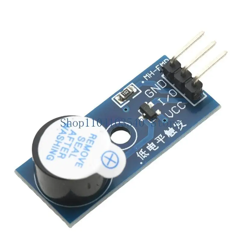 02DC Learning Use Buzzer Module with Low Level Triggering, Three-Pin Circuit Layout, and 3.3 to 5V Project Support
