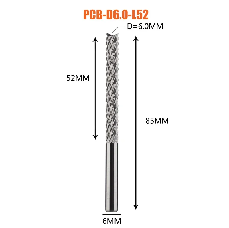 Vhm Maïs Frees Frees Bits D0.8, 1.0, 1.6, 1.8, 2.4, 3.1 PCB End Mill Snijden Frezen