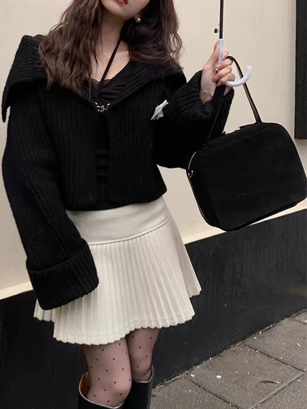 Thiened tricoté ort Cardigan femmes Faionable coréen Sle printemps automne hiver chaud couleur Pure boutonné pull haut