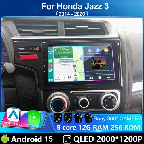 Imagen 1 del producto Radio de coche Android 15 de 9 pulgadas para Honda Fit Jazz 3 2014 2015 2016 ~ 2020 navegación GPS reproductor de vídeo Multimedia estéreo unidad principal de pantalla
