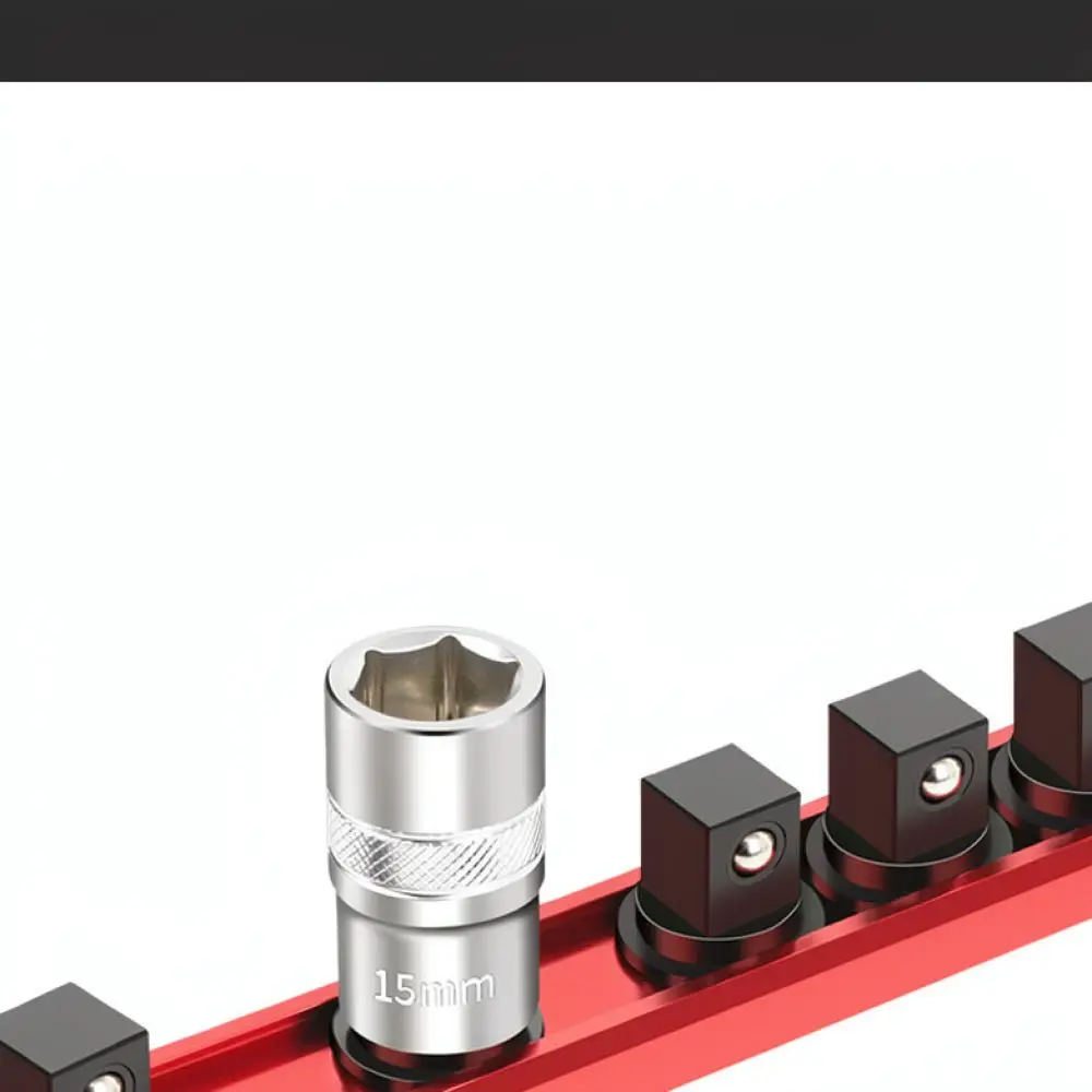 Stainless Steel Magnetic Socket Holder Rail Tool Organizer Tray For Garage Workshop Mechanic Repair Socket Wrench Accessory