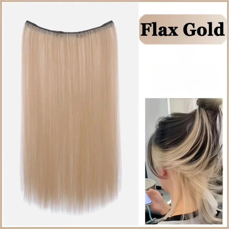 50cm Long Straight Colorful Looking Synthetic Clip In Hair Extensions For Women - Easy To Use Hair Pieces For Daily Wear, Hair C
