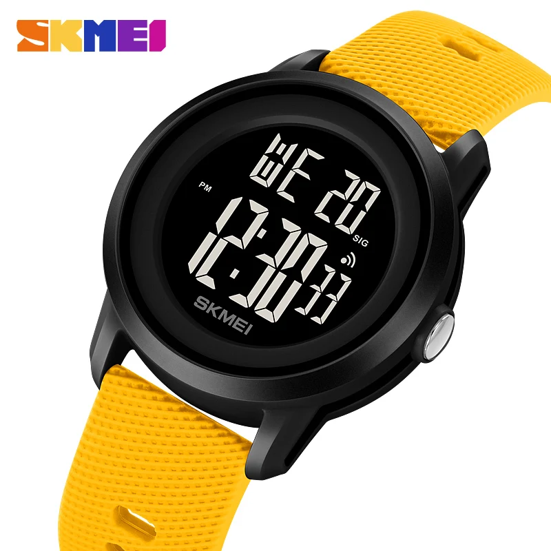 

SKMEI Electronic Watch Silicone Strap Large Digital Display Waterproof Army Green Black Red Yellow Lake Blue Pink Stopwatch 2218