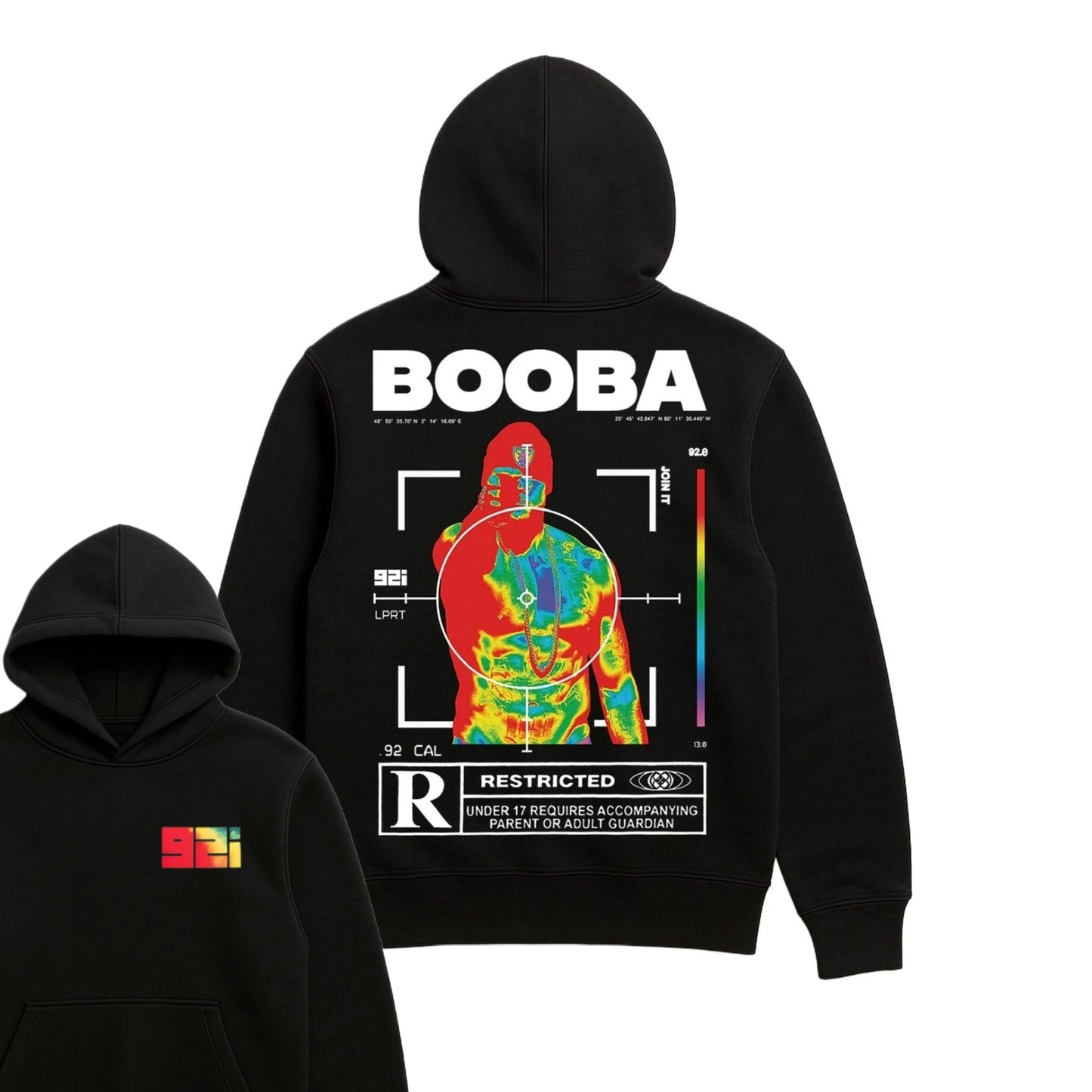 Sweat à capuche rétro pour hommes, mode hip-hop, motif BOOBA imprimé, sweat à capuche à manches longues décontracté, amusant et à la mode pour hommes