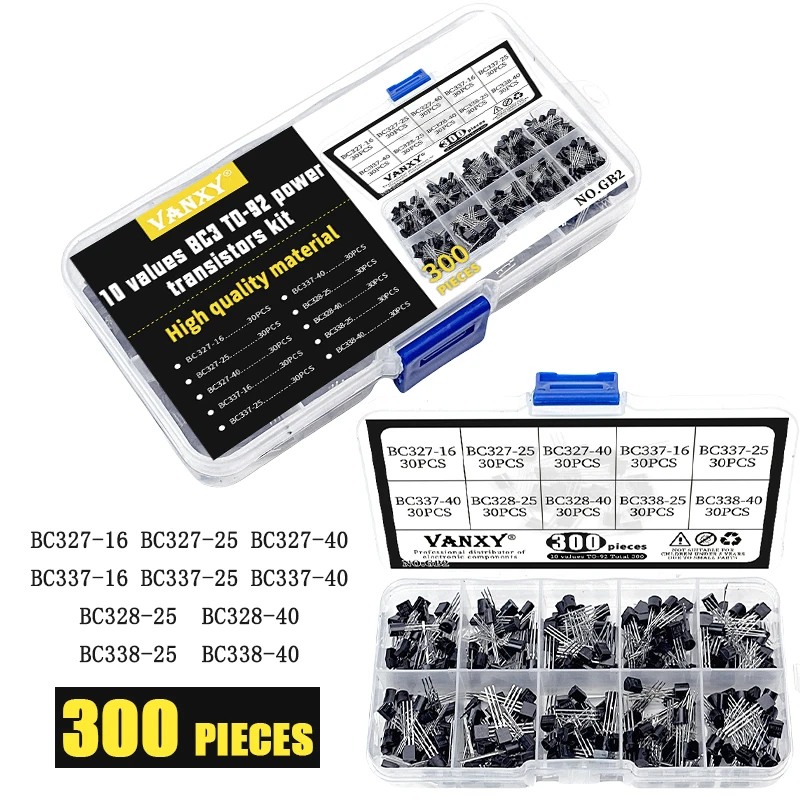 Transistor NPN BC337-40, BC337-16, BC337-25, BC327-16, BC327-25, BC327-40, BC328-25, BC328-40, BC338-25, BC338-40, TO92, BC337 TO-92, 100 Uds.