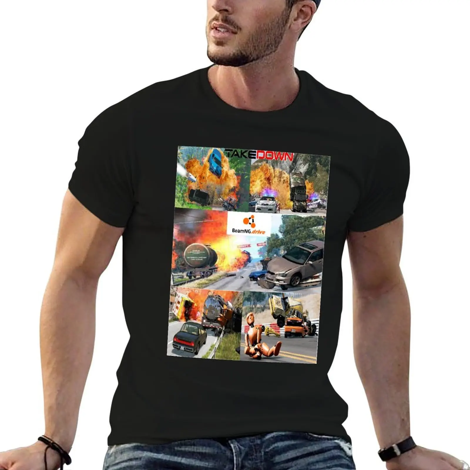 

BeamNG TakeDown expression T-Shirt anime tshirt man t shirt summer T-Shirt