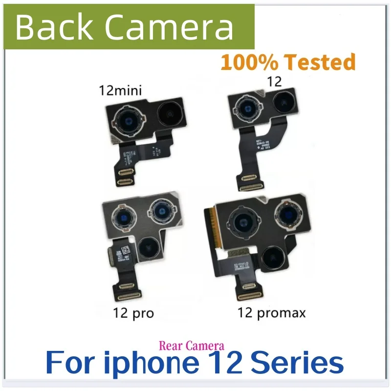 Tested Rear Back Main Camera Lens Flex Cable For iPhone 12 Pro Max 12 Mini, Mobile Phone Replacement Repair Camera Module Part