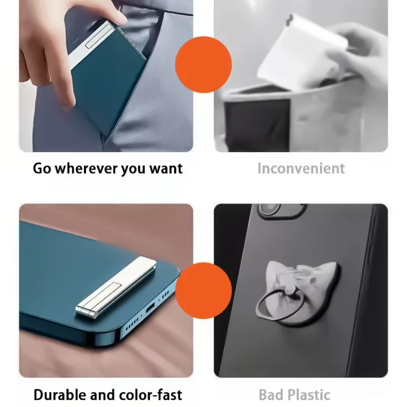 

Outdoors Invisible Ultra Thin Magnetic Mobile Phone Holder Stands Metal Alloy Cellphone Kickstand Desktop Tablet Bracket Support