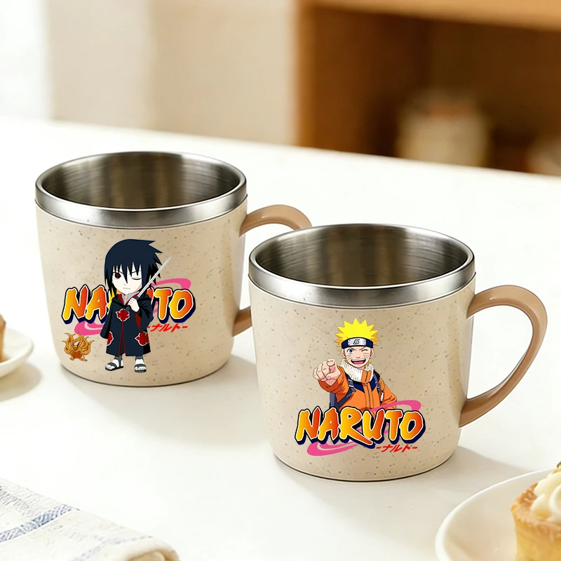 Naruto Mann Jungen Wasserbecher 304 Edelstahlbecher Anime Cartoon Heim-Kaffee-Trinkflasche Milchbecher Kinder Wasserbecher Heimgeschenk