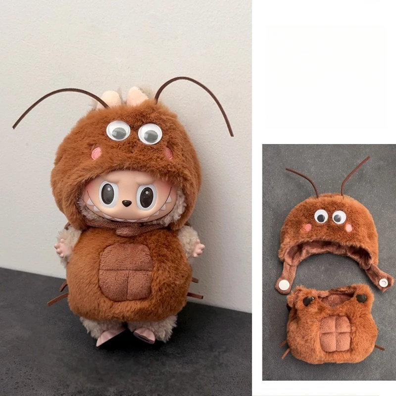 8-11cm 인형용 동물 곤충 역할 놀이 의상 세트, 비닐 장난감 컬렉션용 액세서리가 포함된 귀여운 앉아 포즈 의상