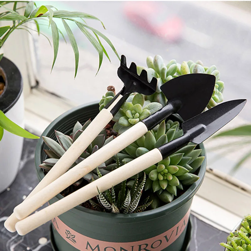 Mini Gardening Hand Tools Set Succulent Plants Watering Bottle Miniature Garden Flower Plants Bucket Shovel Tool DIY Accessories