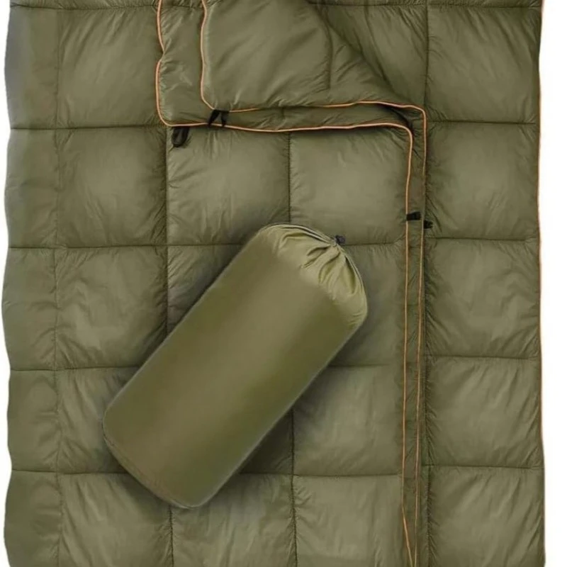 بطانية محمولة للاستخدام الخارجي - شال متعدد الوظائف، لحاف للتخييم، بطانية تخييم مثبتة على السيارة قطعتان #1