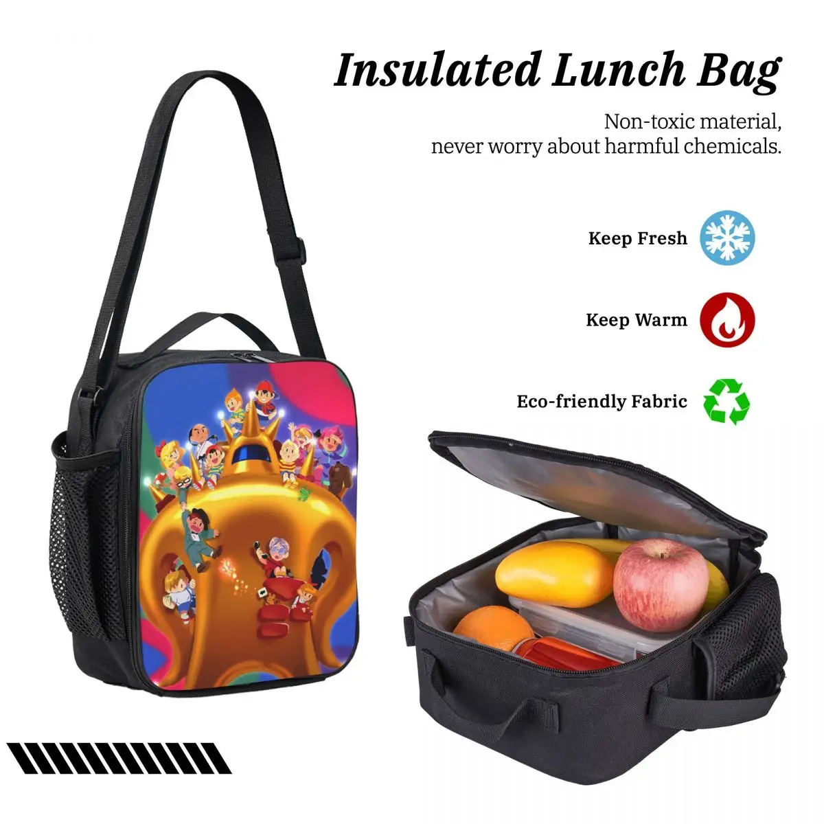 Рюкзак Earthbound для студентов, сумка для книг для мальчиков и девочек, школьная сумка, компьютерные сумки на плечо, 3 шт., изолированная сумка для обеда, пенал