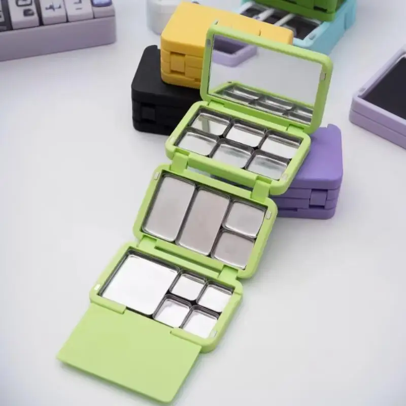 1Pcs Three-fold Multi-layer Self-organized With Baffle Empty Magnetic Force Box Magnetic Disk Packaging Boxes Combination
