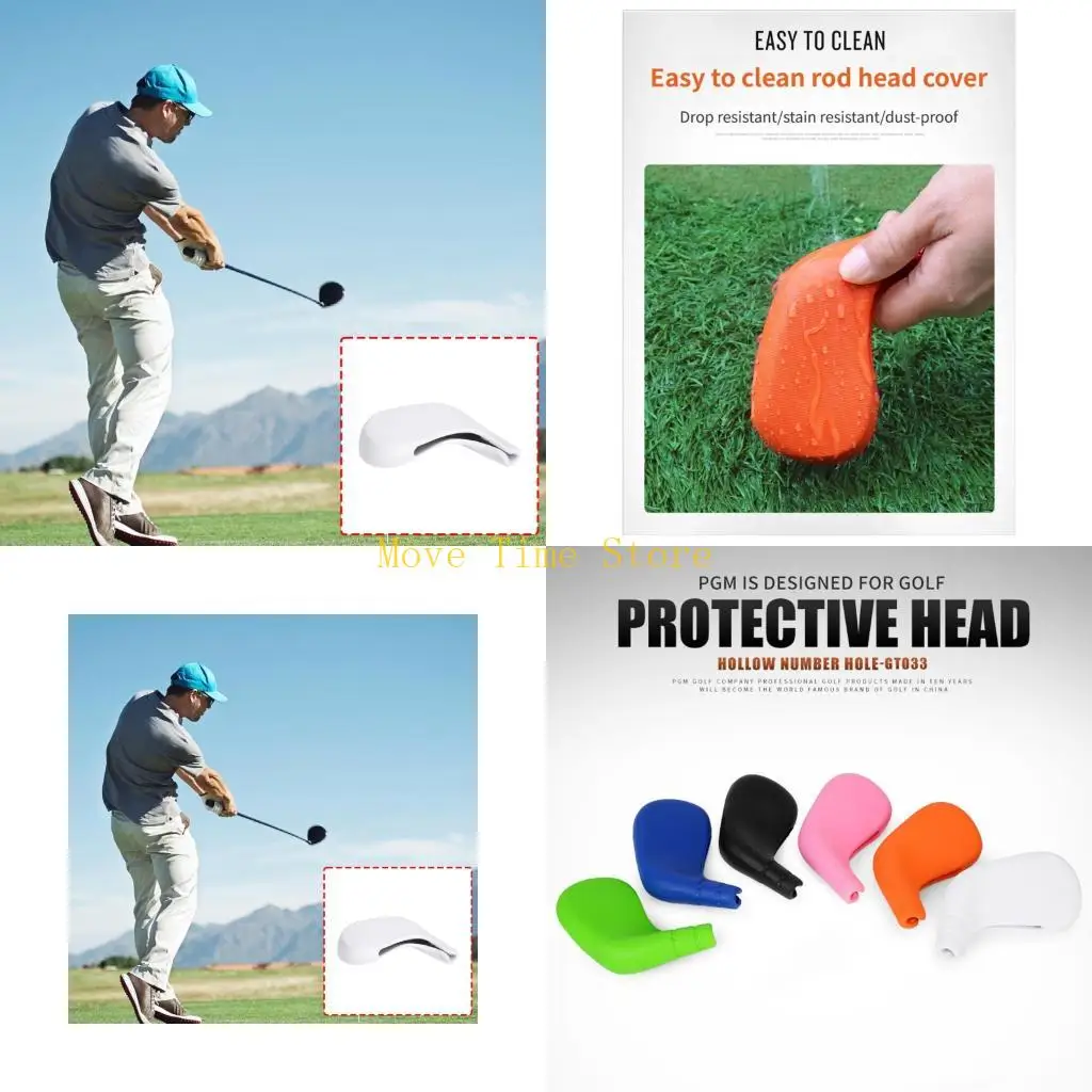 

92ME Iron Golf Club Head Cover Antislip Soft Rubber Iron Rod Protective Covers