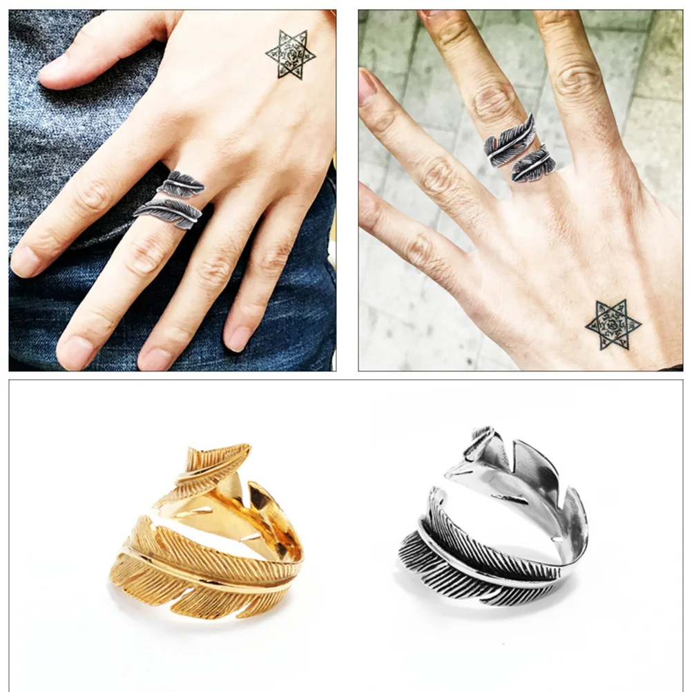 

Men Rings Vintage Design Delicate Finger Ring Chic Hand Accessories for Boyfriends Husband Friends Size 10 Golden