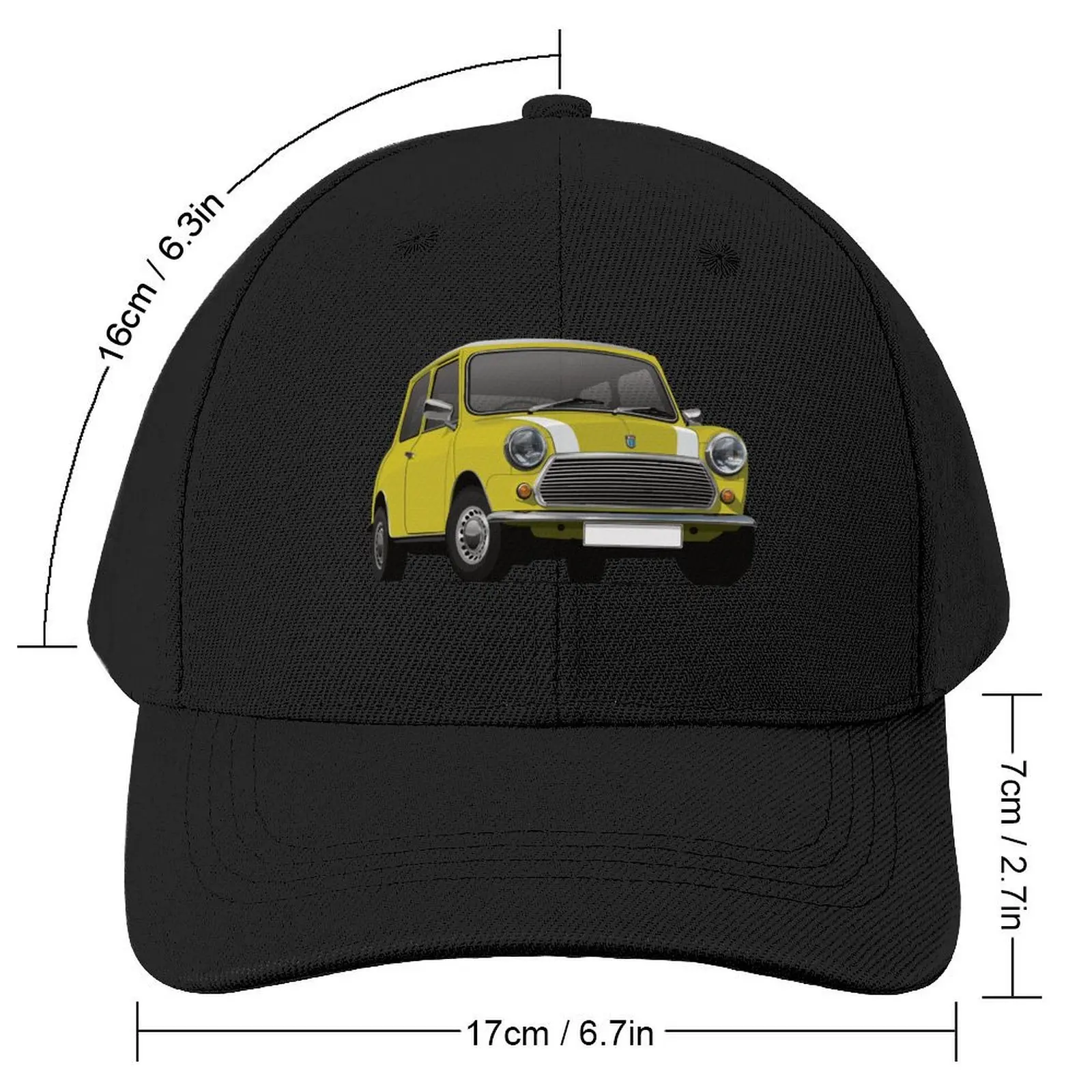 Yellow Red Austin Morris Mini with white stripes Baseball Cap |-F-| beach hat Christmas Hat For Girls Men's