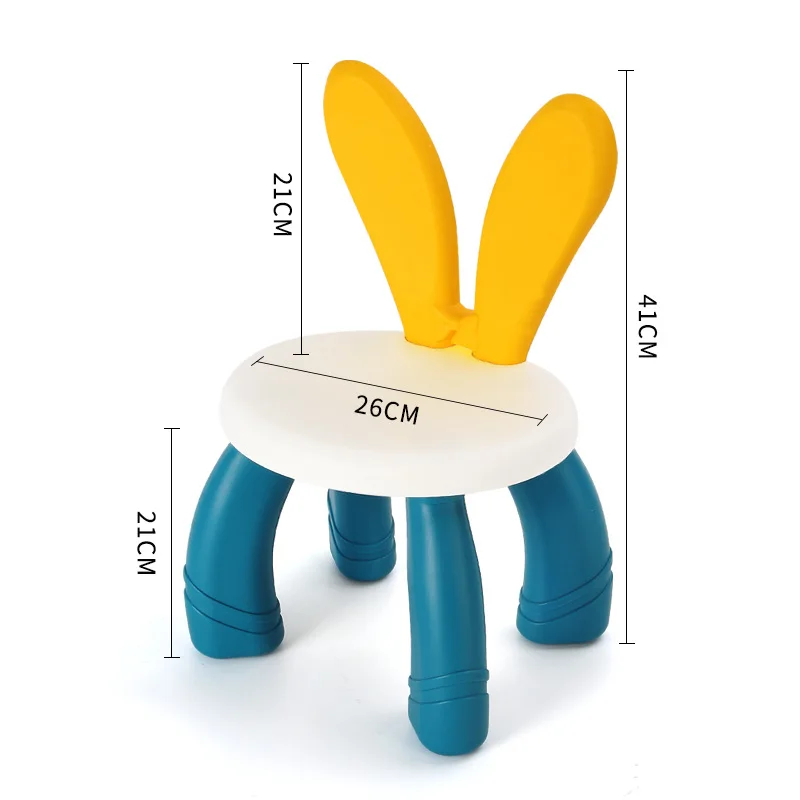 Children\'s Plastic Stool, Baby Home Chair, Children Stool, Thickened Footboard, Indoor Toy Sofa Seat, Cute Rabbit Seat