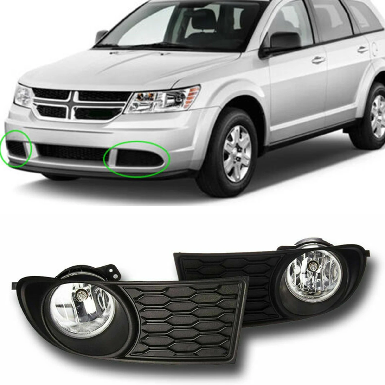 car bumper headlight for Dodge Journey fog light 2009~2013y car accessories halogen bulb auto Dodge Journey headlamp