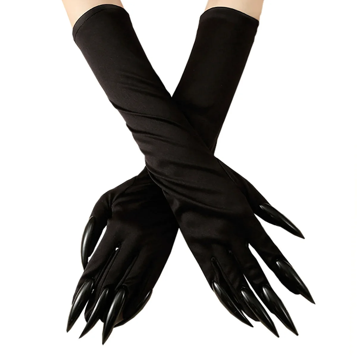 Black Werewolf Claw Gloves - Halloween Scary Long Nails for Cosplay, Costume Party & Horror Props Monster Claw Gloves