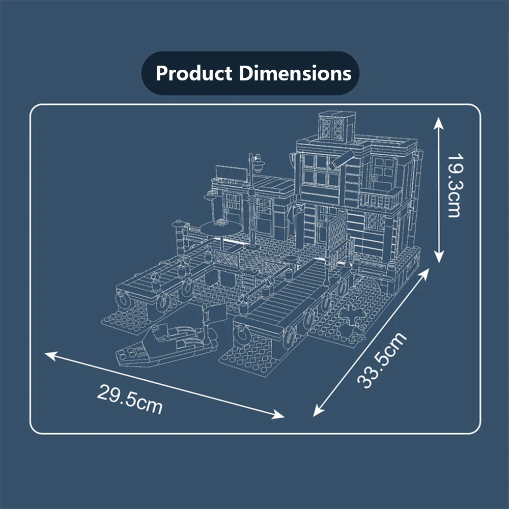 Juego de bloques de construcción de hotel de muelle de arquitectura creativa, modelo de exhibición de ensamblaje DIY, regalo para niños y niñas