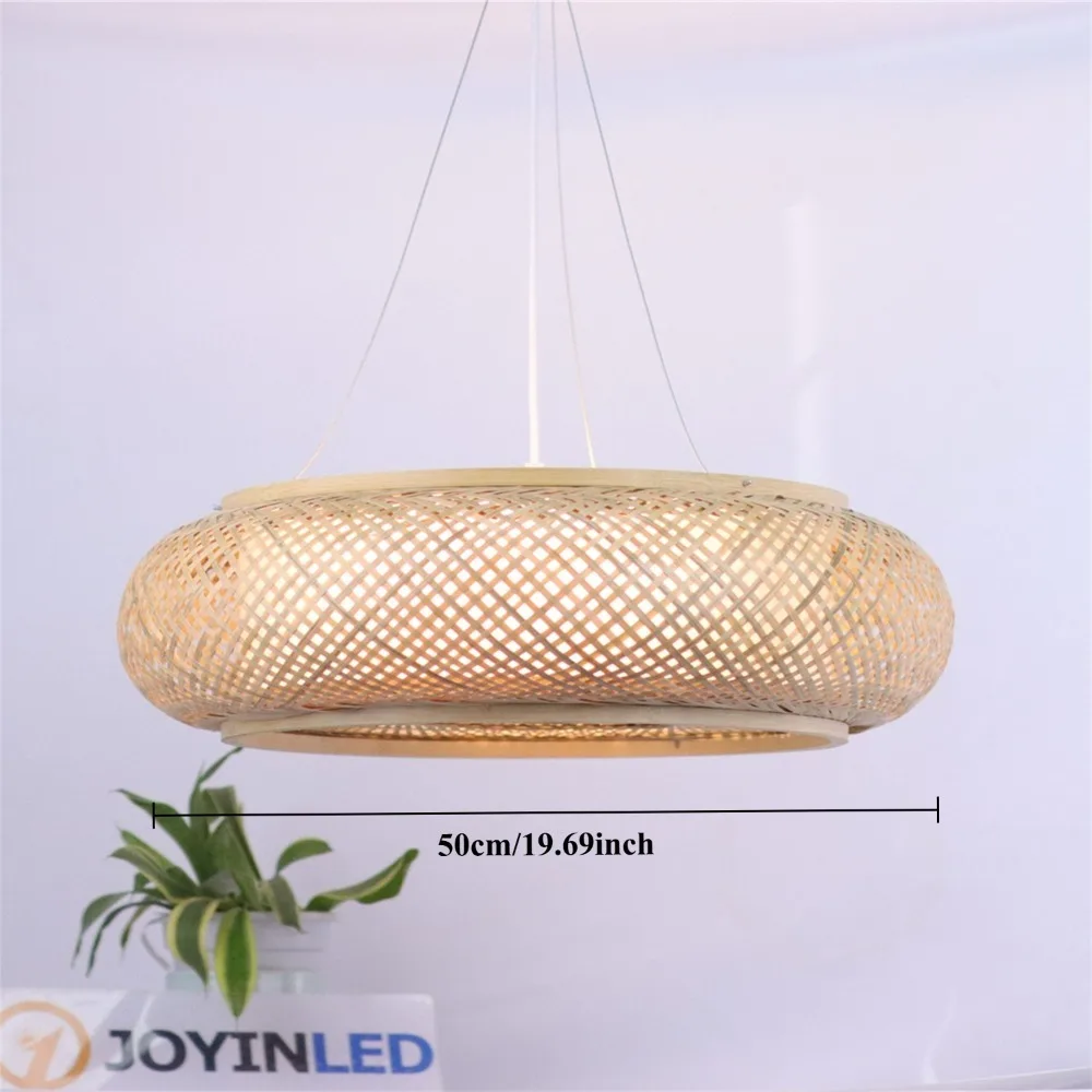 50cm Bamboo Pendant Lights Room Decor Chinese Style Hanging Light Bedroom Kitchen Restaurant Chandeliers Suspen Lamps Chandelier
