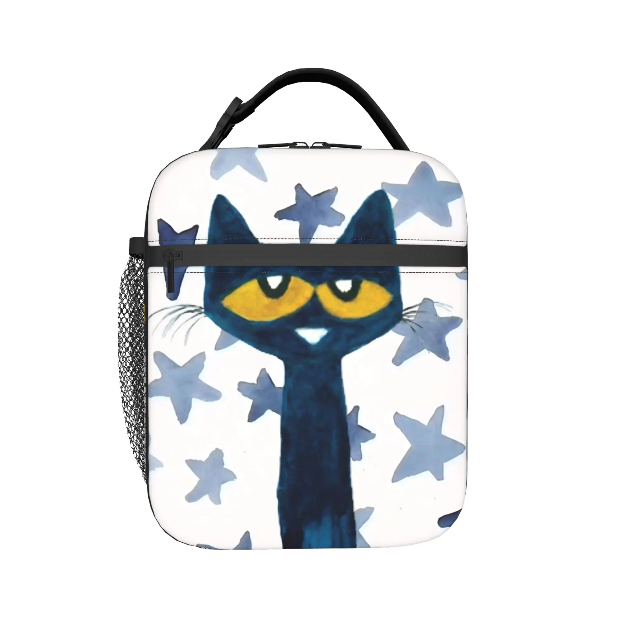 Cartoon Cat Pete the Cat  Insulated Lunch Bag Thermal Bag Reusable,Lunch Container  High Capacity Tote Lunch Box Food Bag